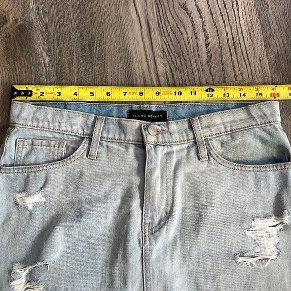 Flying Monkey Women’s Distressed Denim Jean Skirt, size 29 - Picture 6 of 9